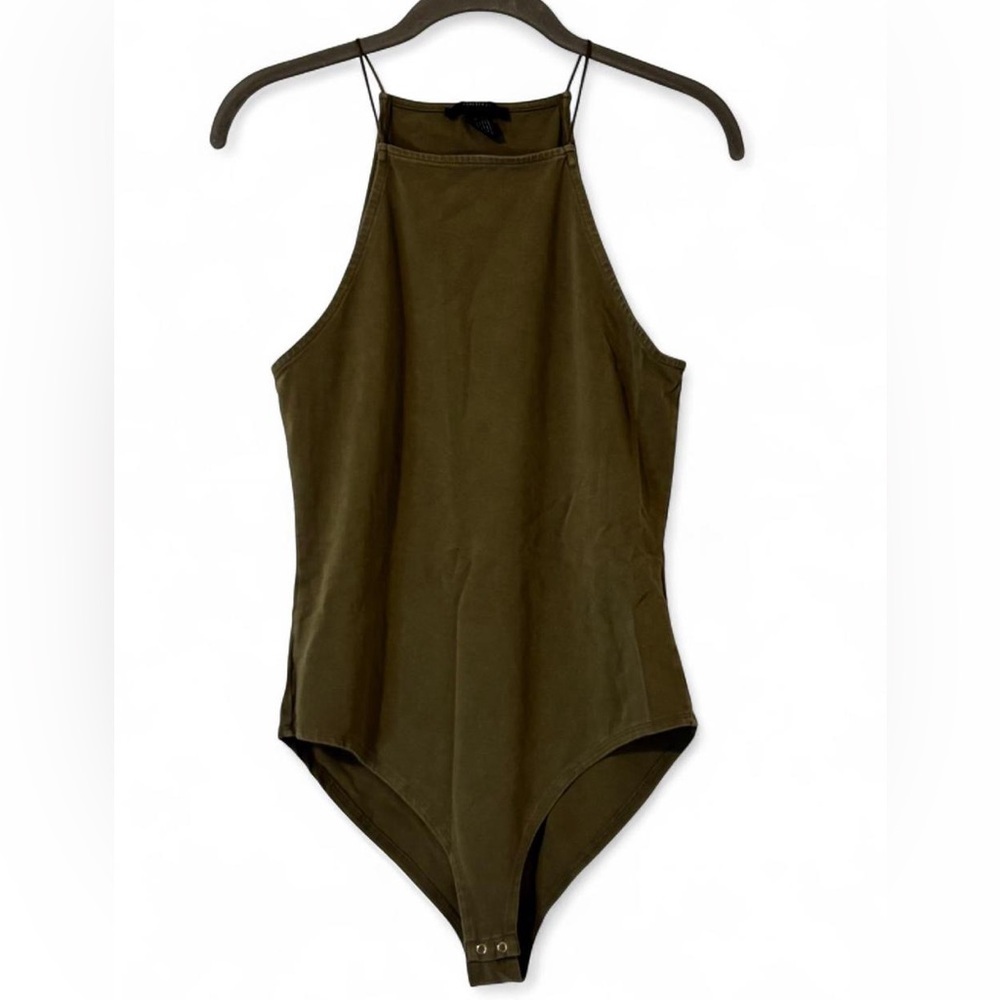 Forever 21 Olive Green Halter Bodysuit